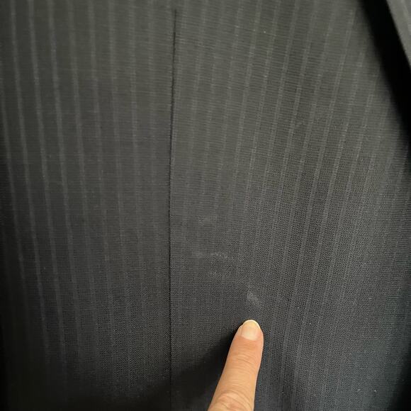 Vtg 90s PinStripe Mens Blazer 46R Preppy Wall Street USA Business Y2K Sopranos - Picture 8 of 16